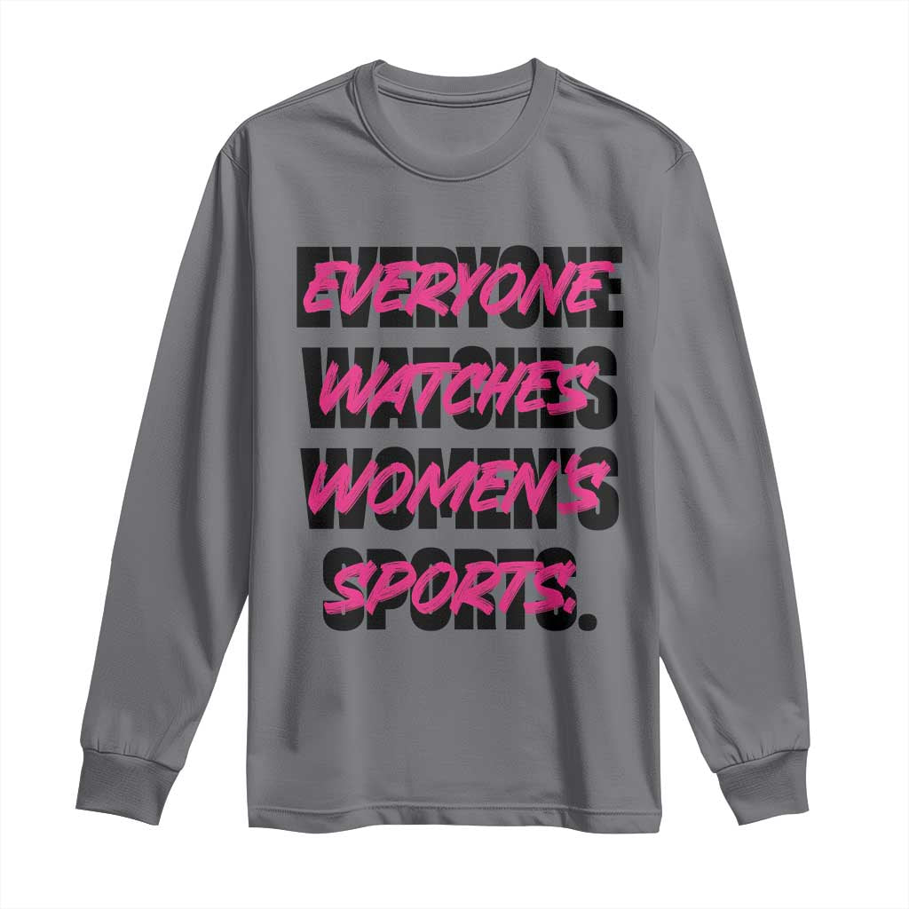 Womens Sports Long Sleeve Shirt Feminist Body Positivity Inclusive Equality TS10 Charcoal Print Your Wear