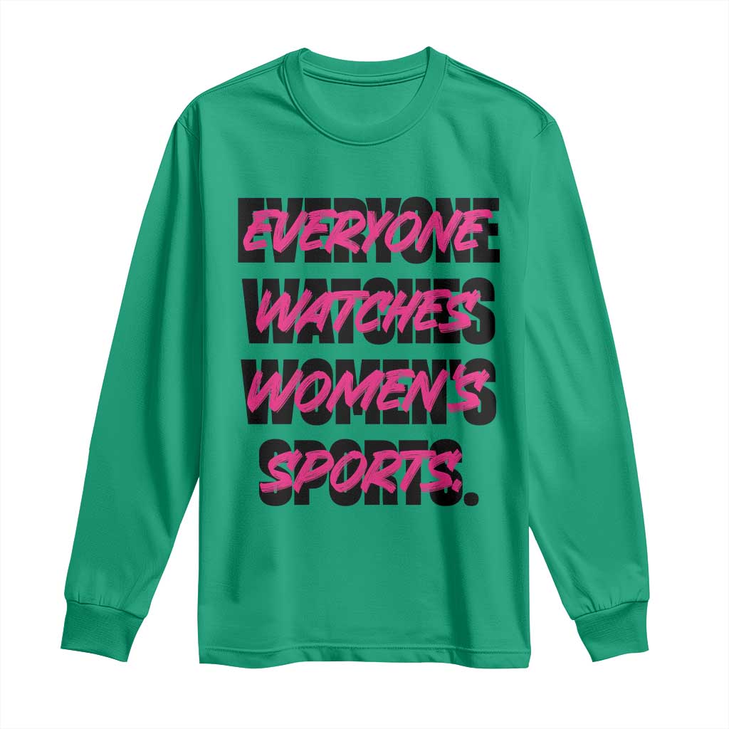 Womens Sports Long Sleeve Shirt Feminist Body Positivity Inclusive Equality TS10 Irish Green Print Your Wear