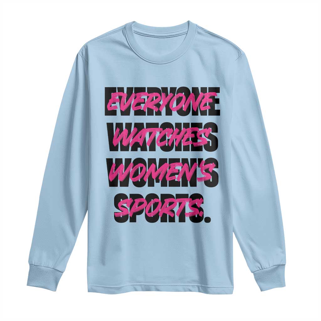 Womens Sports Long Sleeve Shirt Feminist Body Positivity Inclusive Equality TS10 Light Blue Print Your Wear