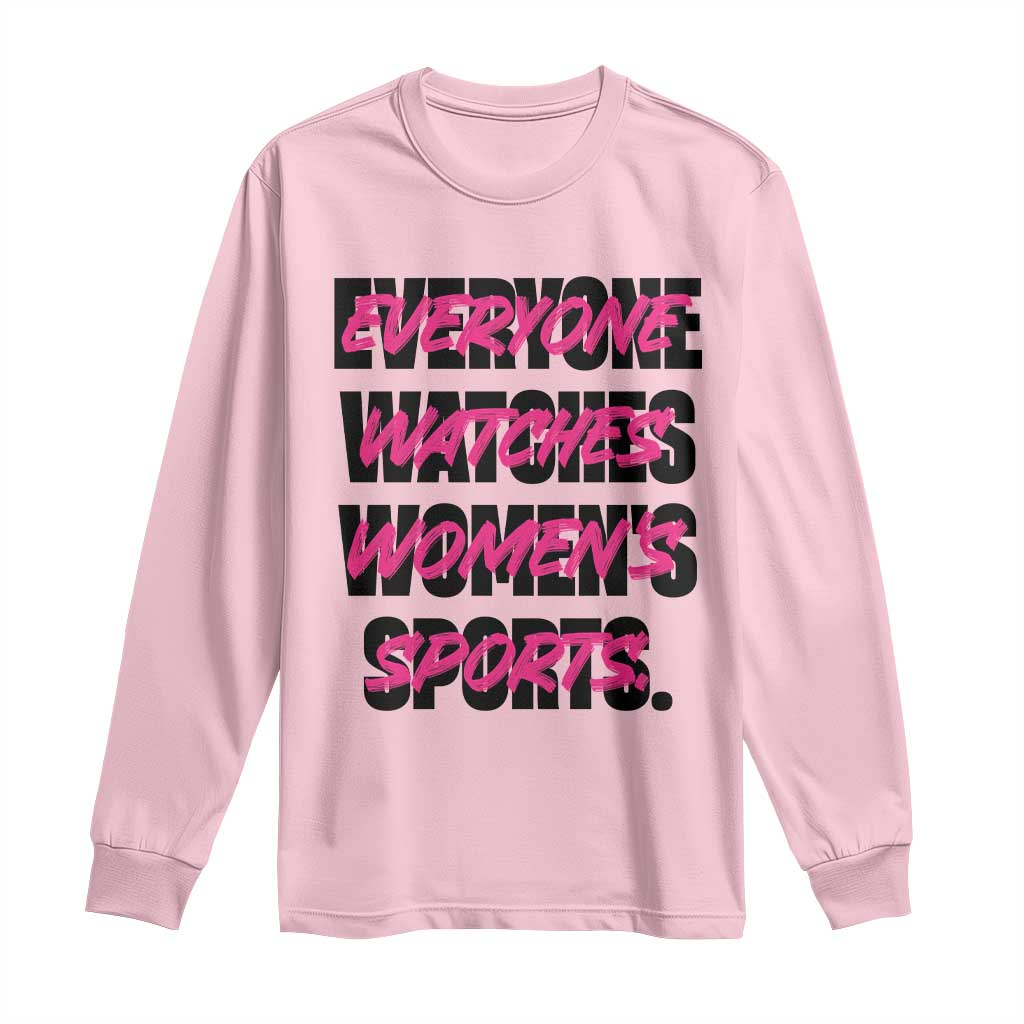 Womens Sports Long Sleeve Shirt Feminist Body Positivity Inclusive Equality TS10 Light Pink Print Your Wear