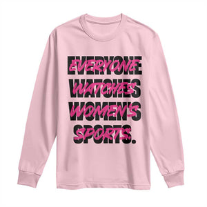 Womens Sports Long Sleeve Shirt Feminist Body Positivity Inclusive Equality TS10 Light Pink Print Your Wear