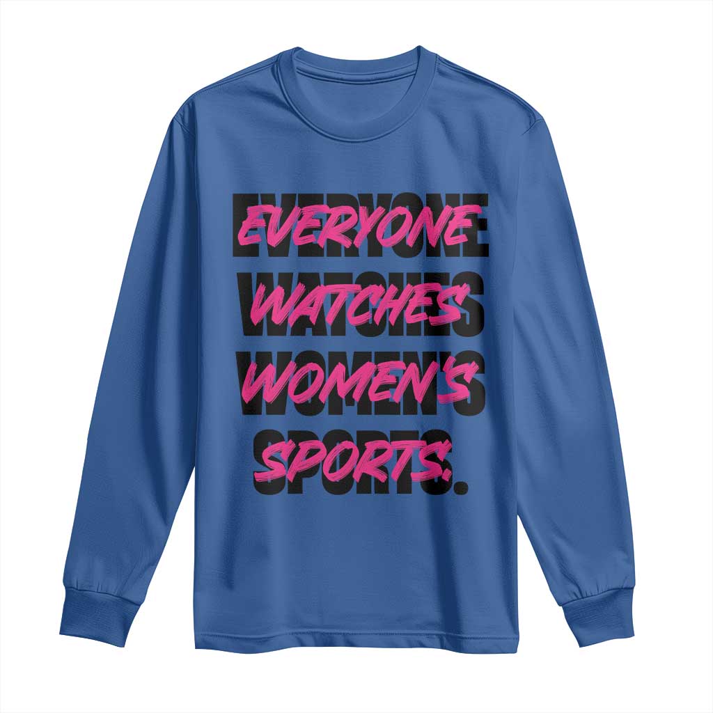 Womens Sports Long Sleeve Shirt Feminist Body Positivity Inclusive Equality TS10 Royal Blue Print Your Wear