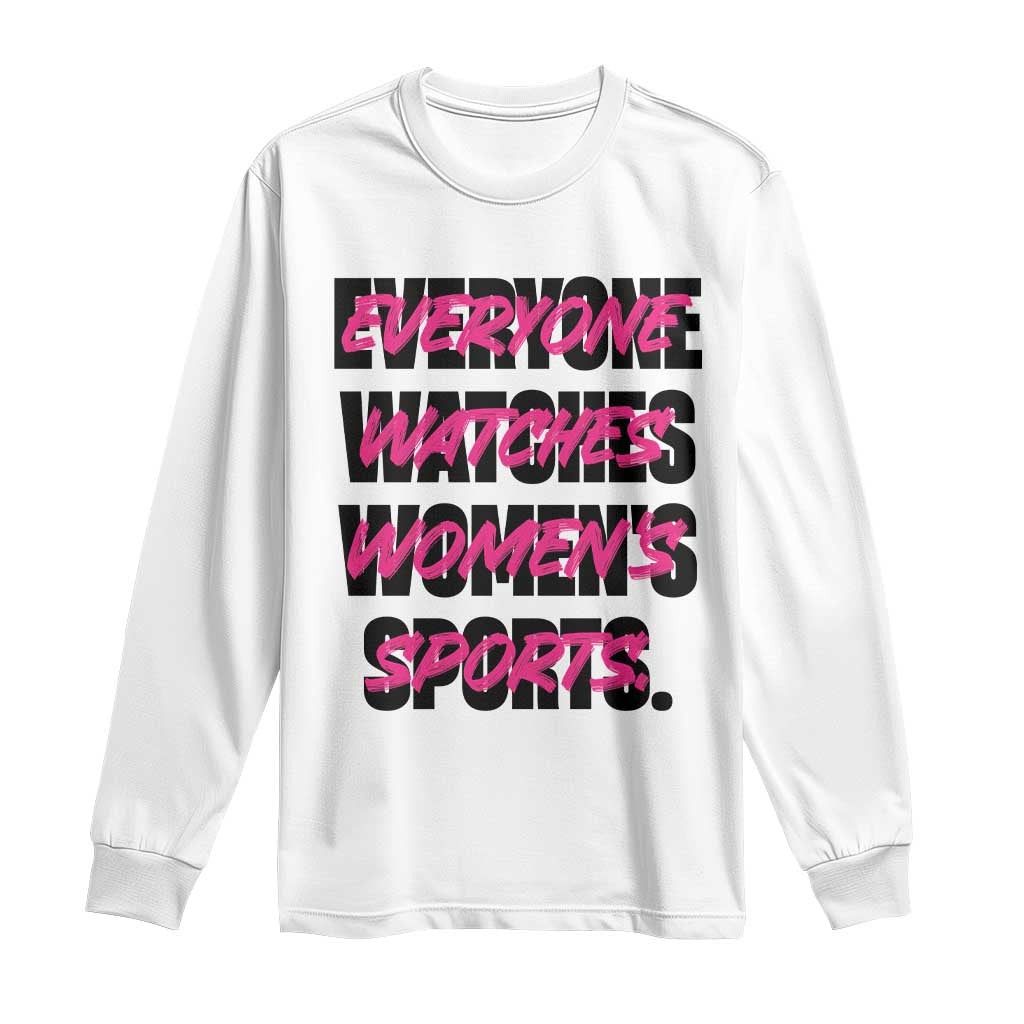 Womens Sports Long Sleeve Shirt Feminist Body Positivity Inclusive Equality TS10 White Print Your Wear