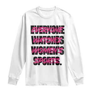 Womens Sports Long Sleeve Shirt Feminist Body Positivity Inclusive Equality TS10 White Print Your Wear