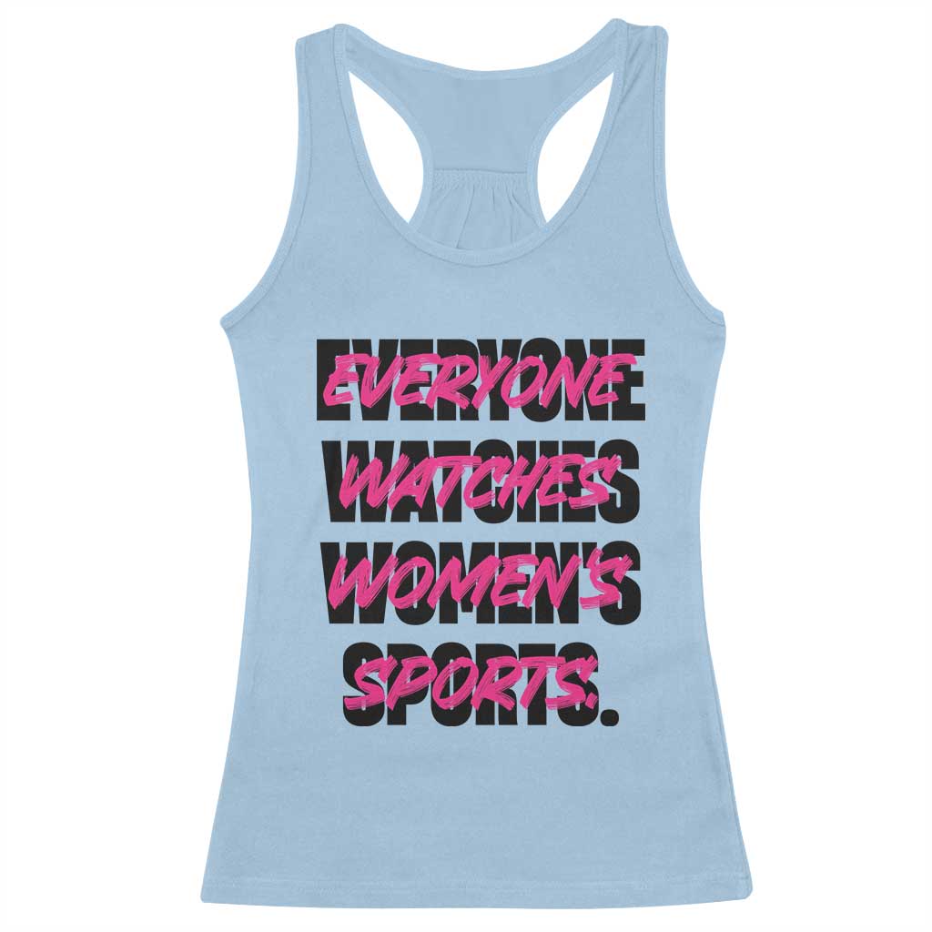 Womens Sports Racerback Tank Top Feminist Body Positivity Inclusive Equality TS10 Light Blue Print Your Wear