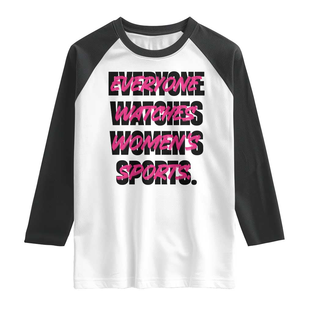 Womens Sports Raglan Shirt Feminist Body Positivity Inclusive Equality TS10 White Black Print Your Wear