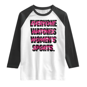 Womens Sports Raglan Shirt Feminist Body Positivity Inclusive Equality TS10 White Black Print Your Wear