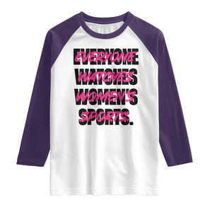 Womens Sports Raglan Shirt Feminist Body Positivity Inclusive Equality TS10 White Purple Print Your Wear