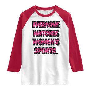 Womens Sports Raglan Shirt Feminist Body Positivity Inclusive Equality TS10 White Red Print Your Wear