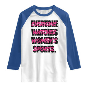 Womens Sports Raglan Shirt Feminist Body Positivity Inclusive Equality TS10 White Royal Print Your Wear