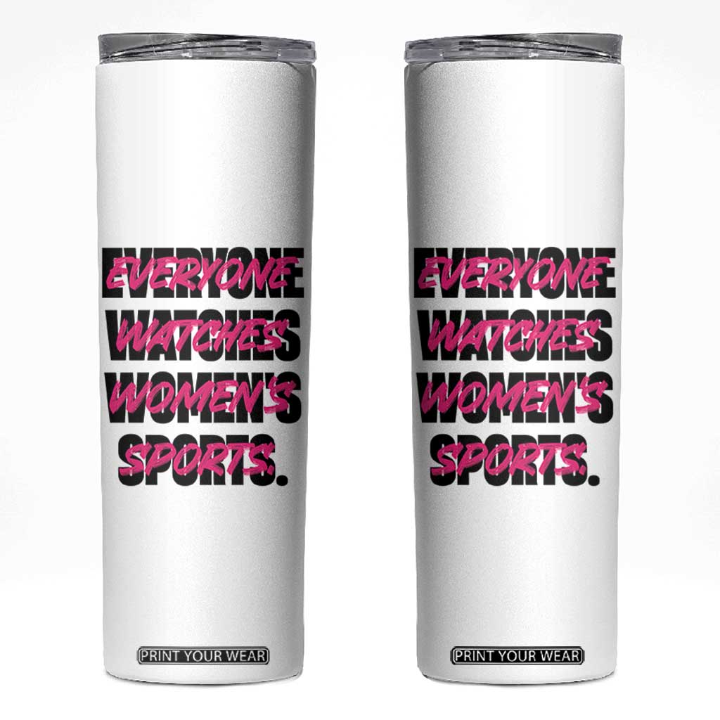 Womens Sports Skinny Tumbler Feminist Body Positivity Inclusive Equality TS10 White Print Your Wear