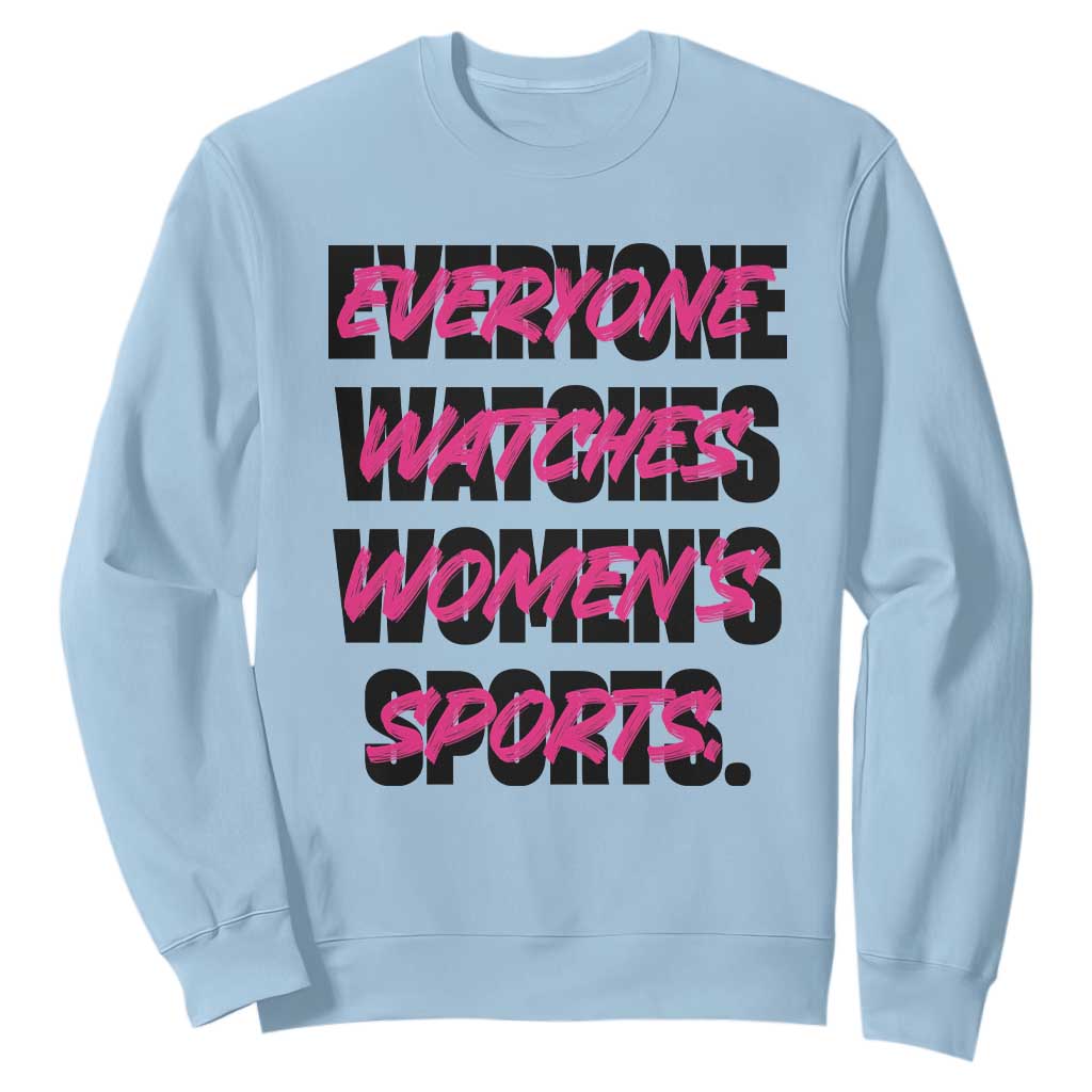 Womens Sports Sweatshirt Feminist Body Positivity Inclusive Equality TS10 Light Blue Print Your Wear