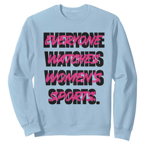 Womens Sports Sweatshirt Feminist Body Positivity Inclusive Equality TS10 Light Blue Print Your Wear