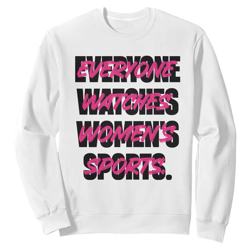 Womens Sports Sweatshirt Feminist Body Positivity Inclusive Equality TS10 White Print Your Wear