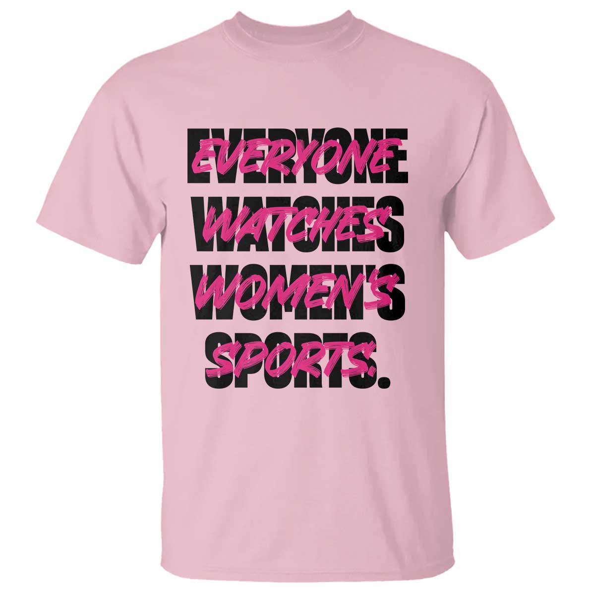 Womens Sports T Shirt Feminist Body Positivity Inclusive Equality TS10 Light Pink Print Your Wear
