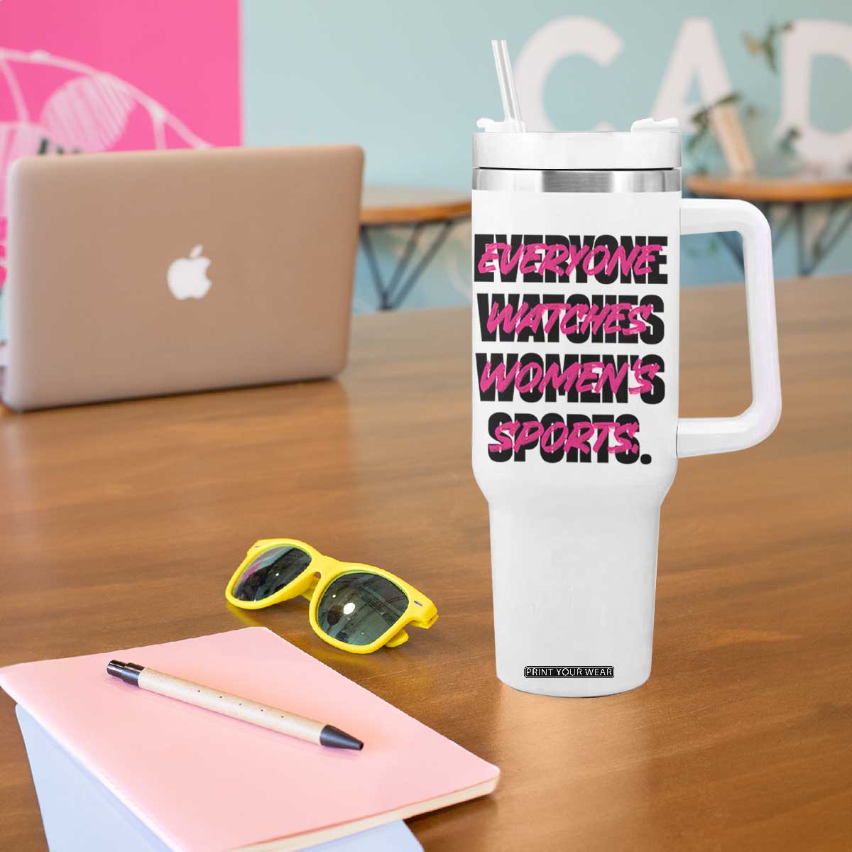 Womens Sports Tumbler With Handle Feminist Body Positivity Inclusive Equality TS10 Print Your Wear