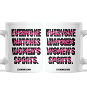 Womens Sports Coffee Mug Feminist Body Positivity Inclusive Equality TS10 White Print Your Wear