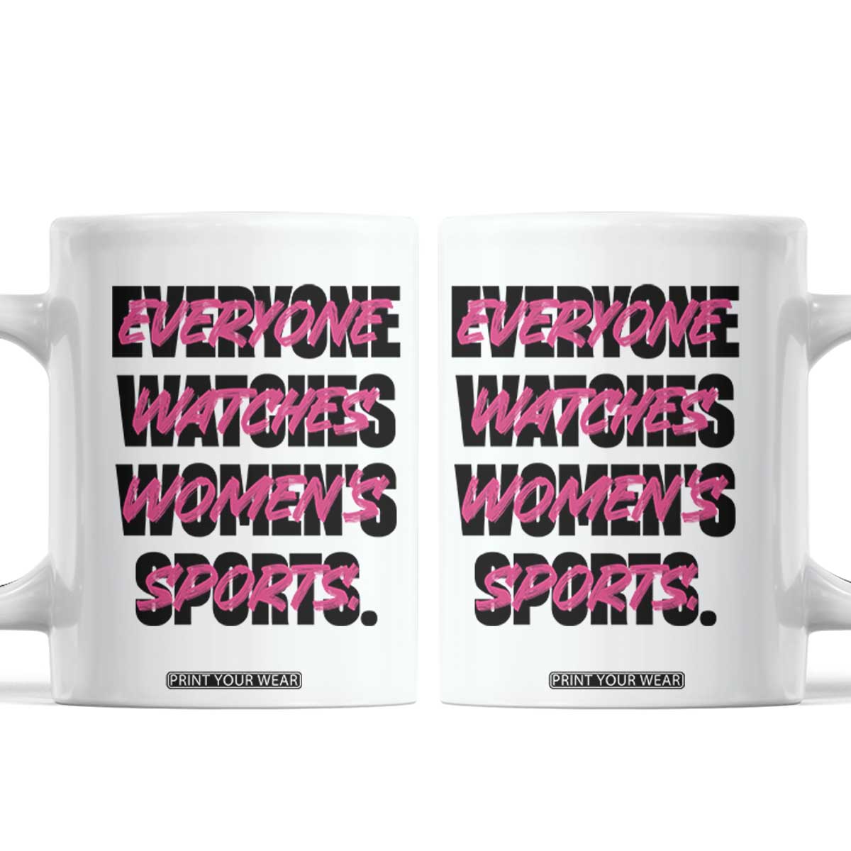 Womens Sports Coffee Mug Feminist Body Positivity Inclusive Equality TS10 White Print Your Wear