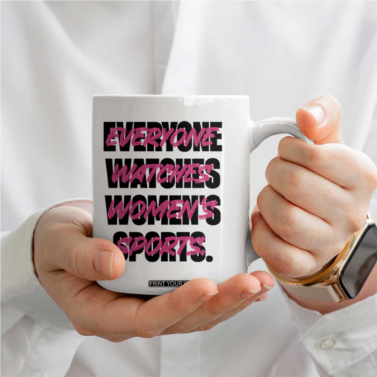 Womens Sports Coffee Mug Feminist Body Positivity Inclusive Equality TS10 Print Your Wear