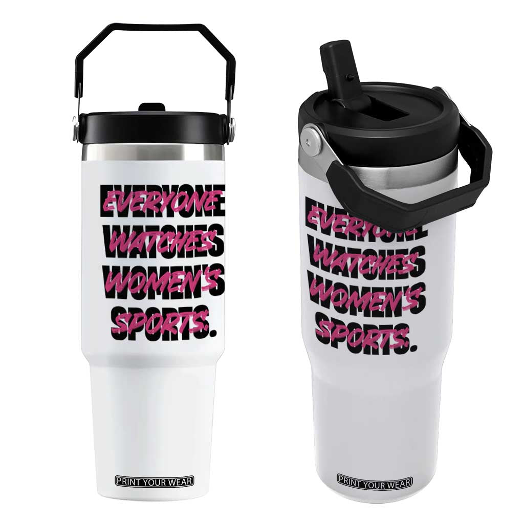 Womens Sports Flip Straw Tumbler Feminist Body Positivity Inclusive Equality TS10 One Size: 30 oz White Print Your Wear