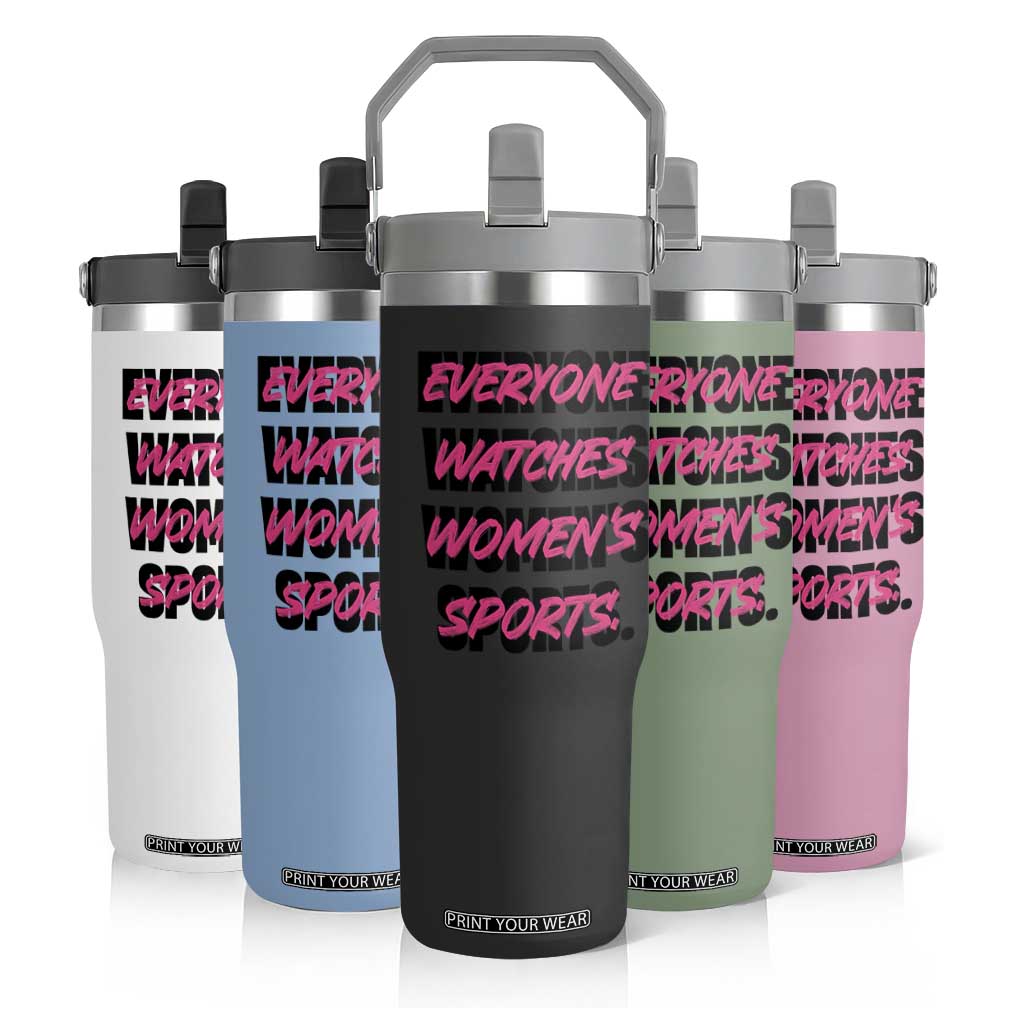 Womens Sports Flip Straw Tumbler Feminist Body Positivity Inclusive Equality TS10 Print Your Wear