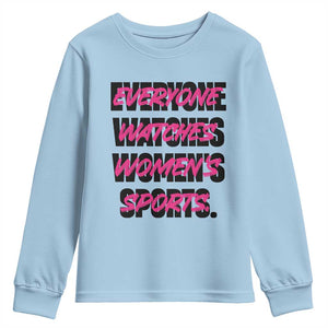 Womens Sports Youth Sweatshirt Feminist Body Positivity Inclusive Equality TS10 Light Blue Print Your Wear