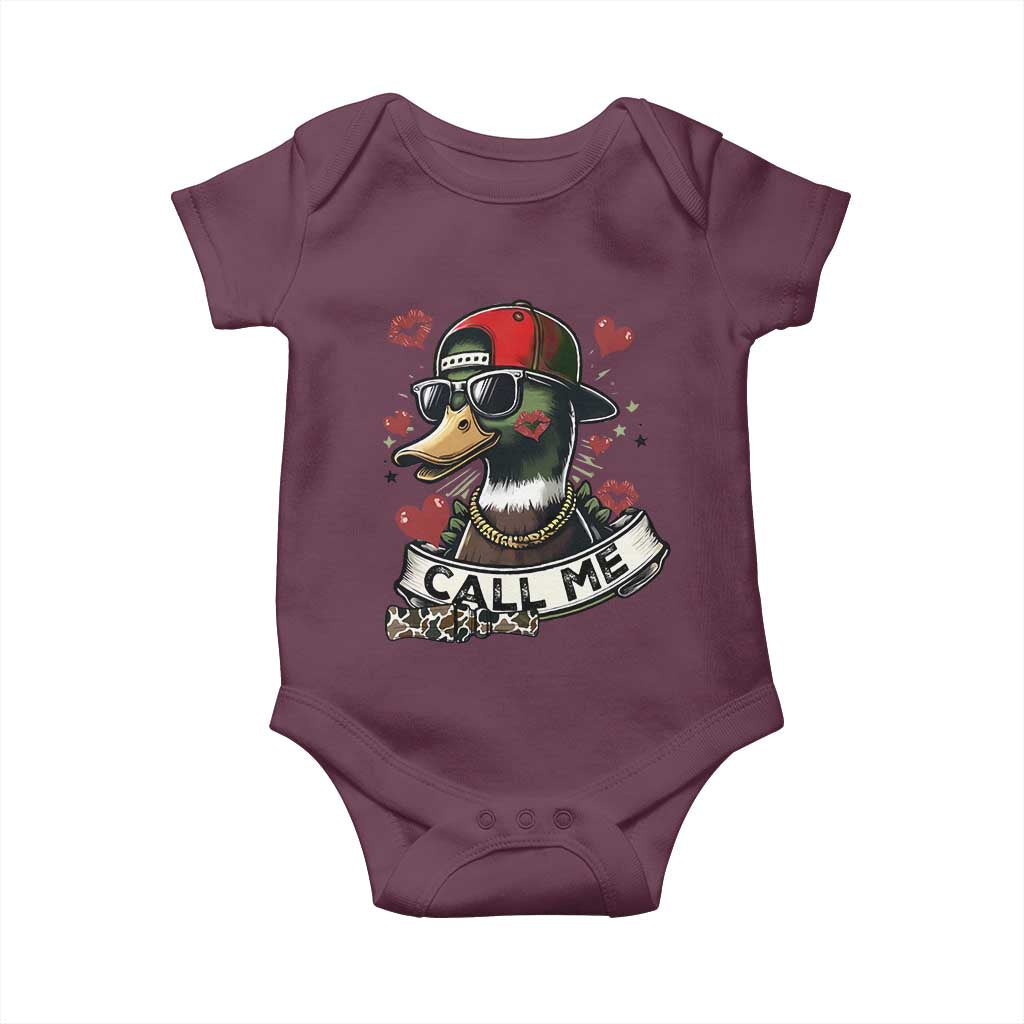 Valentine Mallard Duck Baby Onesie Camo Hunting Valentines Day Gift For Her TS10 Maroon Print Your Wear
