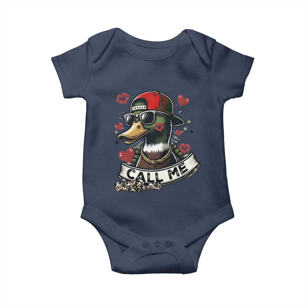 Valentine Mallard Duck Baby Onesie Camo Hunting Valentines Day Gift For Her TS10 Navy Print Your Wear