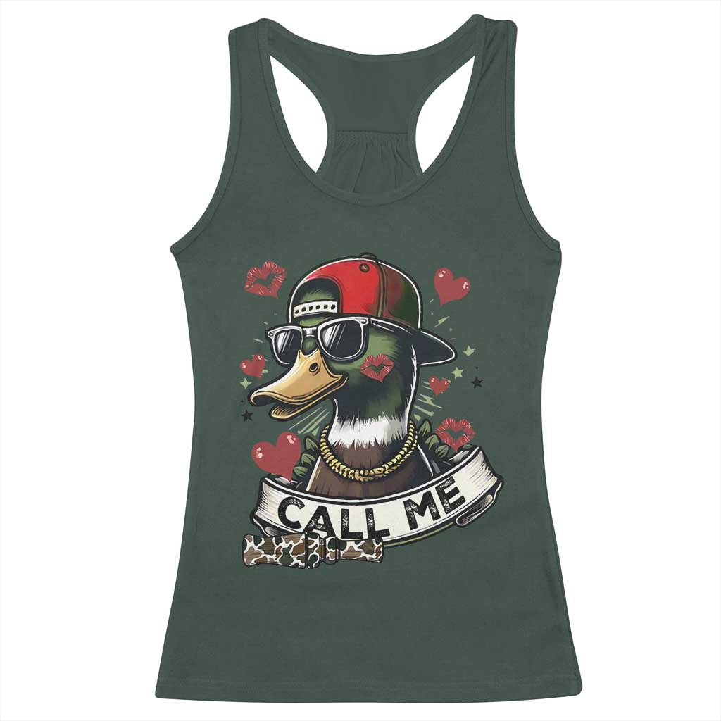 Valentine Mallard Duck Racerback Tank Top Camo Hunting Valentines Day Gift For Her TS10 Dark Forest Green Print Your Wear