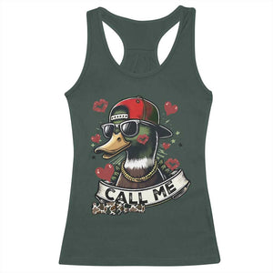 Valentine Mallard Duck Racerback Tank Top Camo Hunting Valentines Day Gift For Her TS10 Dark Forest Green Print Your Wear