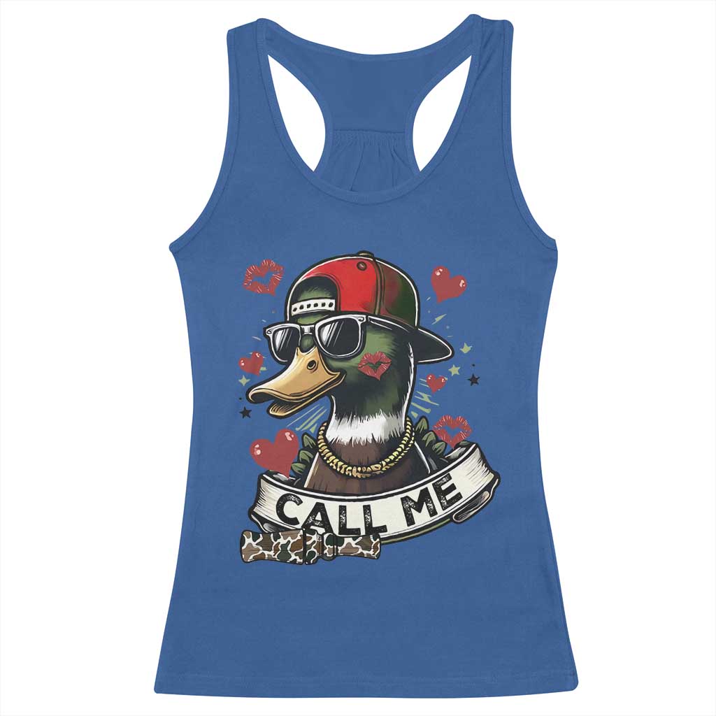 Valentine Mallard Duck Racerback Tank Top Camo Hunting Valentines Day Gift For Her TS10 Royal Blue Print Your Wear