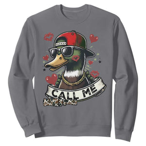 Valentine Mallard Duck Sweatshirt Camo Hunting Valentines Day Gift For Her TS10 Charcoal Print Your Wear