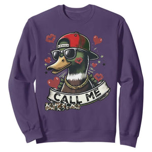 Valentine Mallard Duck Sweatshirt Camo Hunting Valentines Day Gift For Her TS10 Purple Print Your Wear