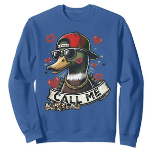 Valentine Mallard Duck Sweatshirt Camo Hunting Valentines Day Gift For Her TS10 Royal Blue Print Your Wear