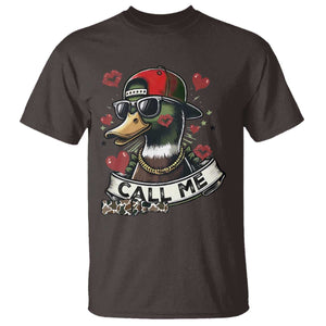 Valentine Mallard Duck T Shirt Camo Hunting Valentines Day Gift For Her TS10 Dark Chocolate Print Your Wear