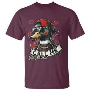 Valentine Mallard Duck T Shirt Camo Hunting Valentines Day Gift For Her TS10 Maroon Print Your Wear