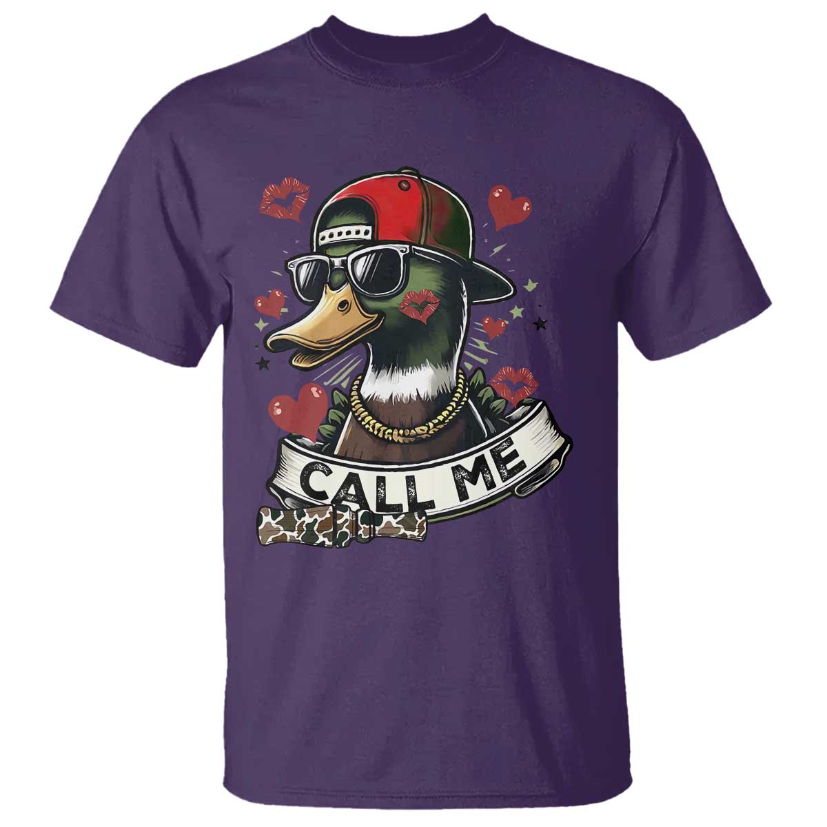 Valentine Mallard Duck T Shirt Camo Hunting Valentines Day Gift For Her TS10 Purple Print Your Wear
