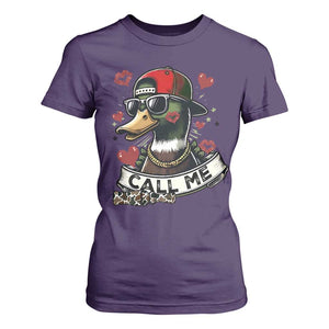 Valentine Mallard Duck T Shirt For Women Camo Hunting Valentines Day Gift For Her TS10 Purple Print Your Wear