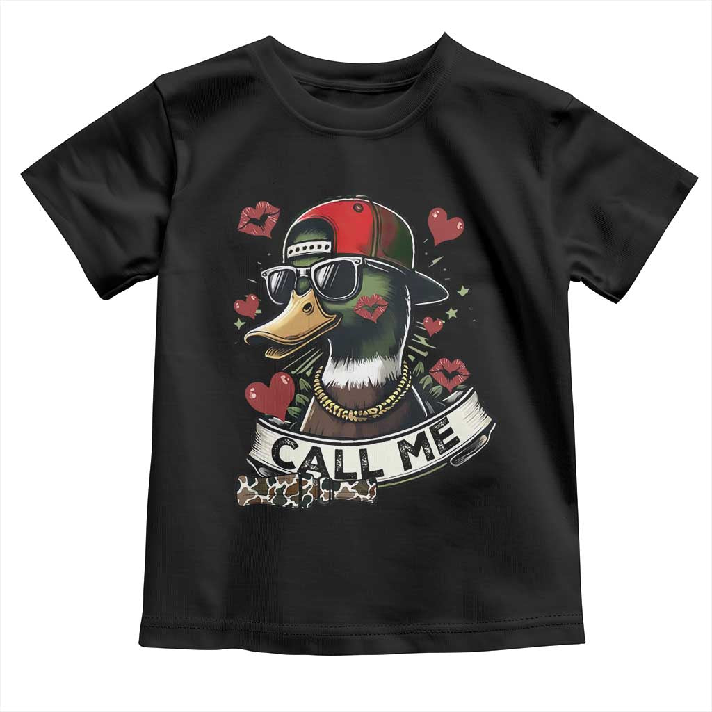 Valentine Mallard Duck Toddler T Shirt Camo Hunting Valentines Day Gift For Her TS10 Black Print Your Wear