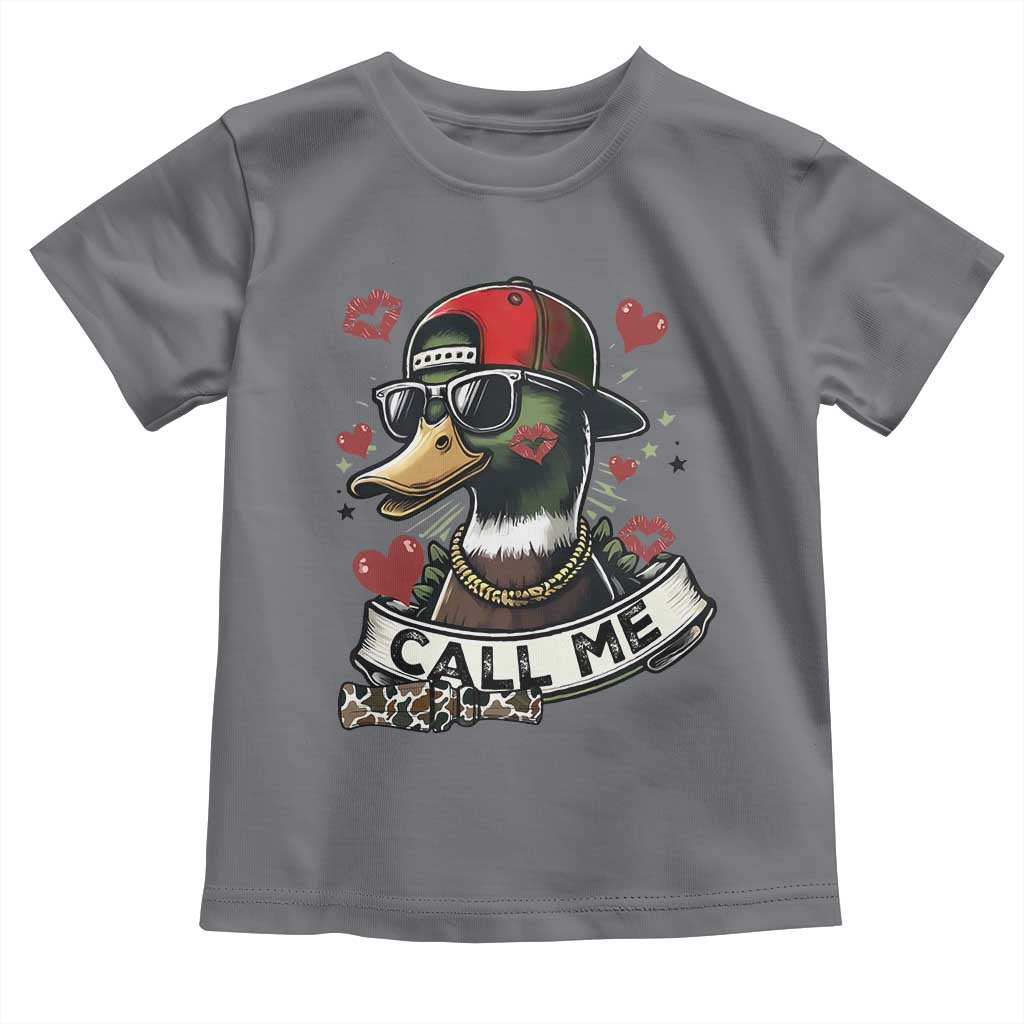 Valentine Mallard Duck Toddler T Shirt Camo Hunting Valentines Day Gift For Her TS10 Charcoal Print Your Wear
