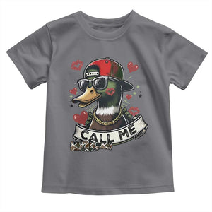 Valentine Mallard Duck Toddler T Shirt Camo Hunting Valentines Day Gift For Her TS10 Charcoal Print Your Wear