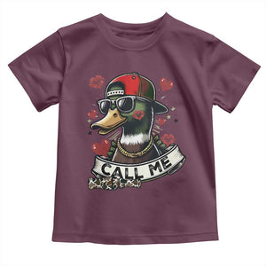 Valentine Mallard Duck Toddler T Shirt Camo Hunting Valentines Day Gift For Her TS10 Maroon Print Your Wear