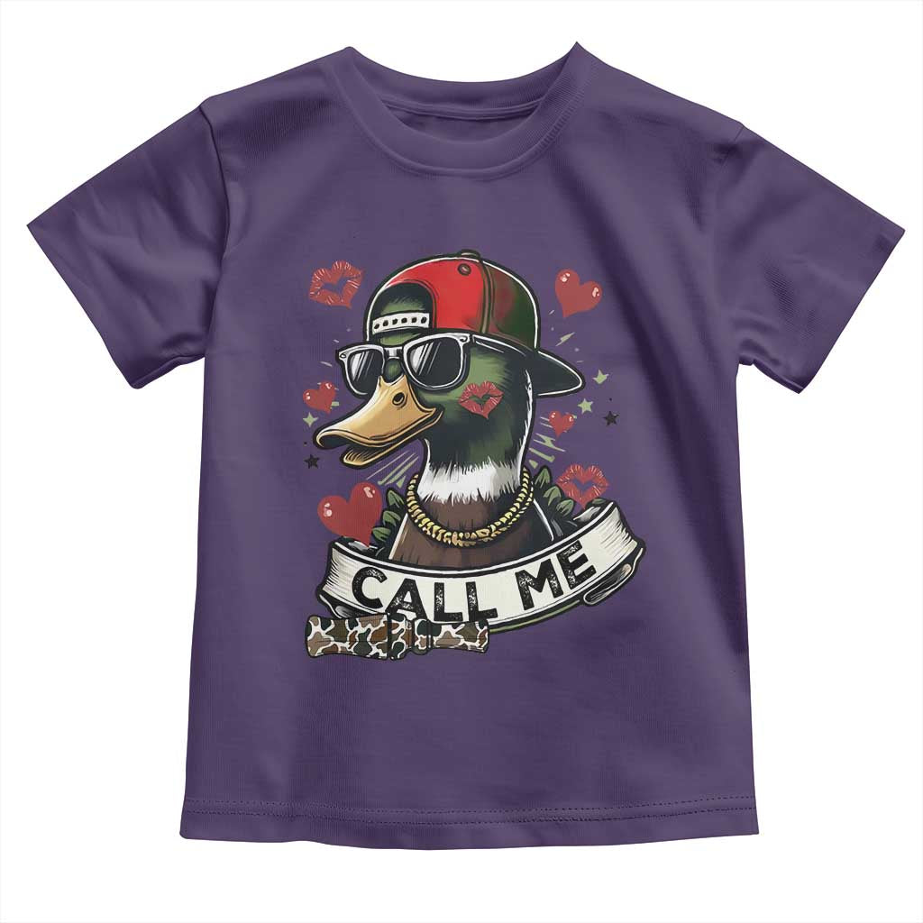 Valentine Mallard Duck Toddler T Shirt Camo Hunting Valentines Day Gift For Her TS10 Purple Print Your Wear