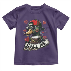 Valentine Mallard Duck Toddler T Shirt Camo Hunting Valentines Day Gift For Her TS10 Purple Print Your Wear