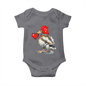 Pixel Valentine Mallard Duck Baby Onesie Hunting Valentines Day Gift For Her TS10 Charcoal Print Your Wear