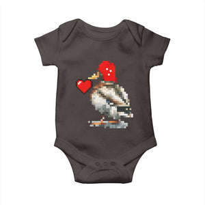 Pixel Valentine Mallard Duck Baby Onesie Hunting Valentines Day Gift For Her TS10 Dark Chocolate Print Your Wear