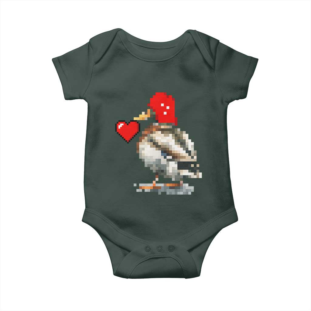 Pixel Valentine Mallard Duck Baby Onesie Hunting Valentines Day Gift For Her TS10 Print Your Wear