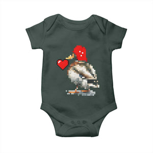 Pixel Valentine Mallard Duck Baby Onesie Hunting Valentines Day Gift For Her TS10 Print Your Wear