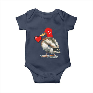 Pixel Valentine Mallard Duck Baby Onesie Hunting Valentines Day Gift For Her TS10 Navy Print Your Wear