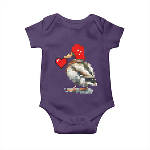 Pixel Valentine Mallard Duck Baby Onesie Hunting Valentines Day Gift For Her TS10 Purple Print Your Wear